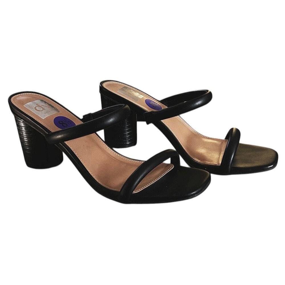 DV by Dolce Vita Slip On 3" Block Heel Black Sandals 8.5